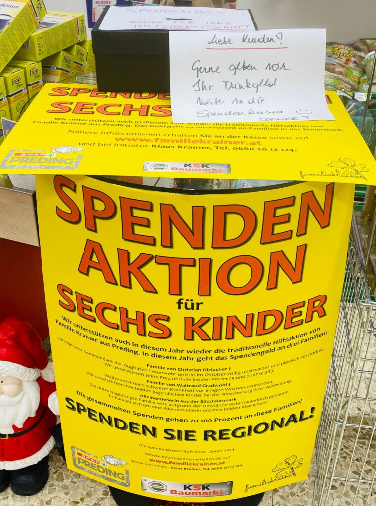SPAR-Markt St. Martin i.S. sammelt für unsere Aktion